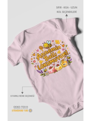Morivo Kids Annemin Ballı Lokumuyum Kısa Kollu Bebek Body %100 Pamuk
