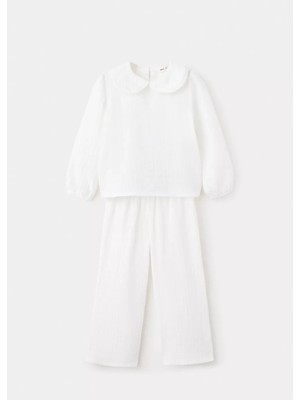 MANGO Baby Pamuklu dokulu pijama seti