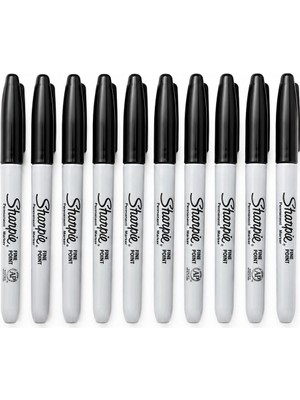 Sharpie Fine Point Yuvarlak Uçlu Siyah Permanent Kalemi 10 Adet
