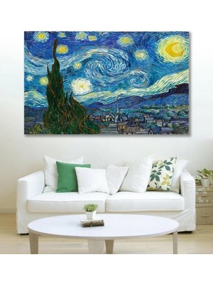 AyrStore Homearths Van Gogh Yıldızlı Gece Duvar Kanvas Tablo (70 x 100 Cm)
