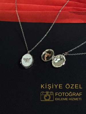 Melisa Takı & Aksesuar 316L Çelik Gümüş Renk Açılır Resimli Kolye (Fotoğraf Eklenebilir)