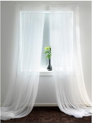 AyrStore Ikea Lill Perde Çifti Beyaz (280 cm x 300 Cm)