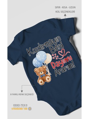 Morivo Kids Kızdırmayın Beni, Dayımı Ararım! Kısa Kollu Bebek Body %100 Pamuk