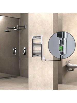 AyrStore Haiti Elektrikli Havlupan 400X700 Düz Krom (On/off Düğmeli) 200 Watt