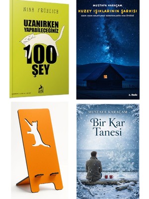 Ren Kitap Uzanırken Yapabileceğiniz 100 Şey - Nina Fröhlich + Kuzey Işıklarının Şarkısı + Telefon Tutucu + Bir Kar Tanesi