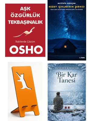 Butik Aşk Özgürlük Tekbaşınalık - Osho + Kuzey Işıklarının Şarkısı + Telefon Tutucu + Bir Kar Tanesi