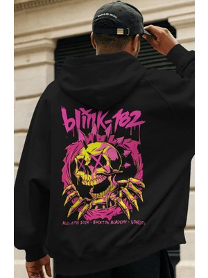 Sevbano BLINK-182 Rock Metal Müzik Grubu Sırt Baskılı Unisex Oversize Premium Hoodie