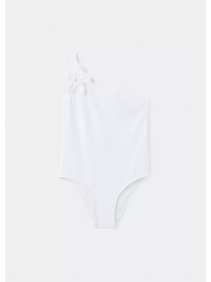 MANGO Kids Kabartma çiçekli asimetrik mayo