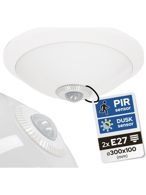 Teknikerelektrik Horoz 360' Sensörlü Tavan Armatürü E27 Duy Beyaz Kasa
