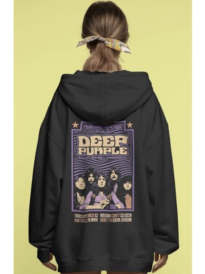 Sevbano Deep Purple Rock Metal Müzik Grubu Sırt Baskılı Unisex Oversize Premium Hoodie