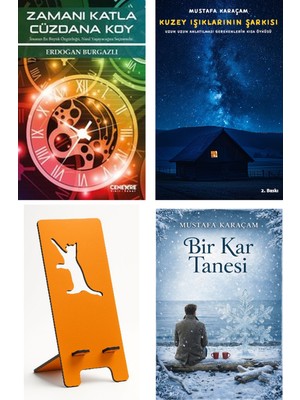 Cenevre Fikir Sanat Zamanı Katla Cüzdana Koy - Erdoğan Burgazlı + Kuzey Işıklarının Şarkısı + Telefon Tutucu + Bir Kar Tanesi