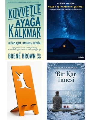 Butik Kuvvetle Ayağa Kalkmak - Brene Brown + Kuzey Işıklarının Şarkısı + Telefon Tutucu + Bir Kar Tanesi