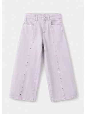 Mango Zımbalı Wide Leg Jean Pantolon