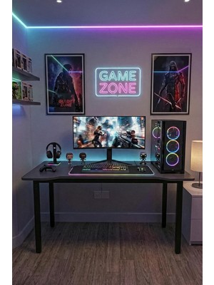 AyrStore 120 Gaming Oyun Çalışma Masası Antrasit Masa Ofis Masası 7120