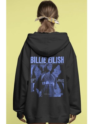 Sevbano Billie Eilish Şarkıcı Sırt Baskılı Unisex Oversize Premium Hoodie
