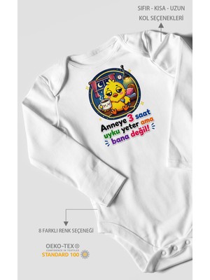 Morivo Kids Anneye Özel Uzun Kollu Bebek Body %100 Pamuk