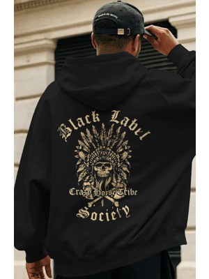 Sevbano Black Label Society Rock Metal Müzik Grubu Sırt Baskılı Unisex Oversize Premium Hoodie