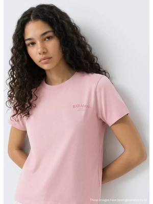 MANGO Teen Kayık desenli pamuklu tişört