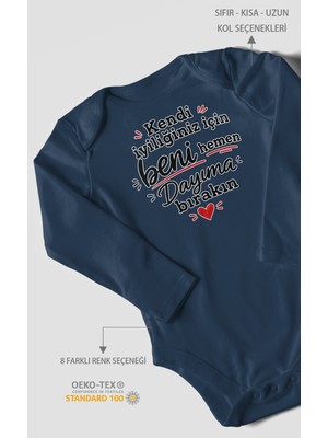 Morivo Kids Dayıya Özel Uzun Kollu Bebek Body %100 Pamuk