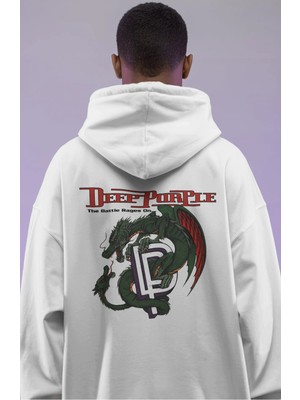 Sevbano Deep Purple Rock Metal Müzik Grubu Sırt Baskılı Unisex Oversize Premium Hoodie