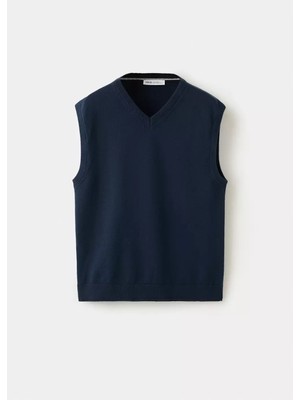 MANGO Kids İnce triko V yaka yelek