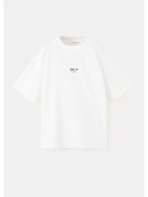 MANGO Kids Desenli oversize büyük beden tişört