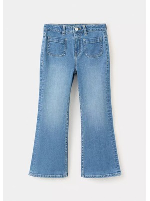 MANGO Kids İspanyol paça cepli jean pantolon