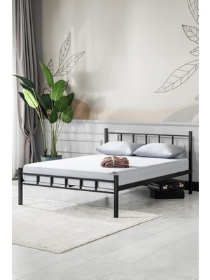 AyrStore Evger Metal Karyola, K90 Siyah 120X200