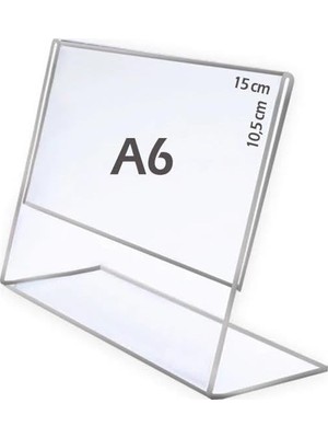 AyrStore A6 L-Tipi Yatay Şeffaf Föylük Menü Fiyatlık Broşür Etiket Fotoğraflık Albüm Stand Sehpa