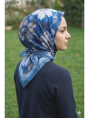 Velscarfs Soft Pamuk Parla Eşarp (Mavi) 215-119