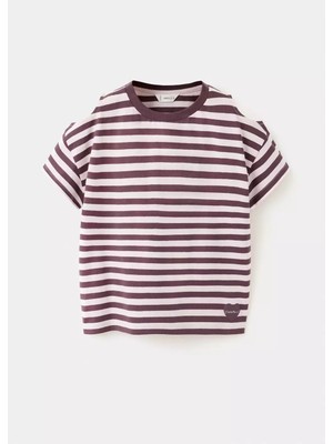 Mango Çizgili Cut Out Detaylı Tişört