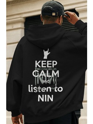 Sevbano Nin Rock Metal Müzik Grubu Sırt Baskılı Unisex Oversize Premium Hoodie