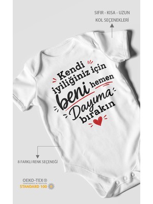 Morivo Kids Dayıya Özel Kısa Kollu Bebek Body %100 Pamuk