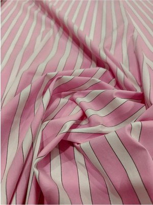 Grand Tekstil Kumaş Viskon Likralı Pembe Beyaz Gömlek Terletmez Tunik Elbise