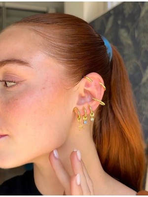 Venüs Design Çelik Taşlı Yıldız  Earcuff