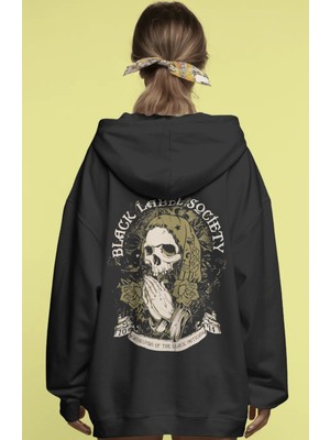 Sevbano Black Label Society Rock Metal Müzik Grubu Sırt Baskılı Unisex Oversize Premium Hoodie