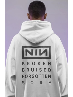 Sevbano Nin Rock Metal Müzik Grubu Sırt Baskılı Unisex Oversize Premium Hoodie