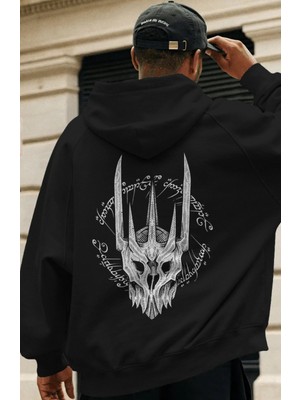 Sevbano Tasarım Yüzüklerin Efendisi Film Sırt Baskılı Unisex Oversize Premium Hoodie