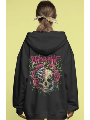 Sevbano Bullet For My Valentine Rock Metal Müzik Grubu Sırt Baskılı Unisex Oversize Premium Hoodie