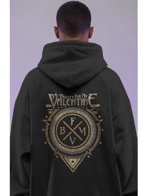 Sevbano Bullet For My Valentine Rock Metal Müzik Grubu Sırt Baskılı Unisex Oversize Premium Hoodie