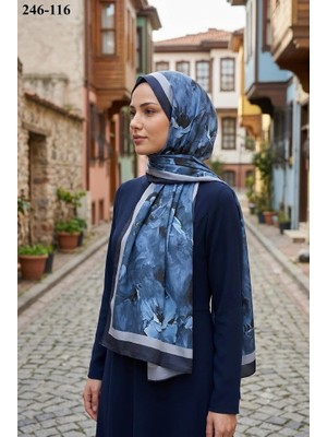 Sharell Soft Pamuk Şal (Lacivert Serisi) 246-116