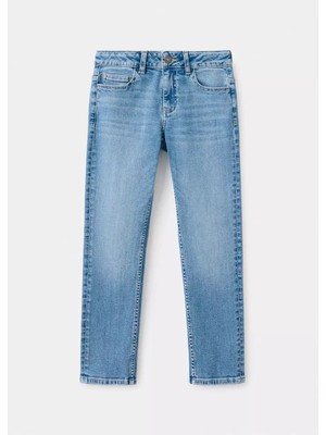MANGO Kids Pamuklu slim fit jean pantolon