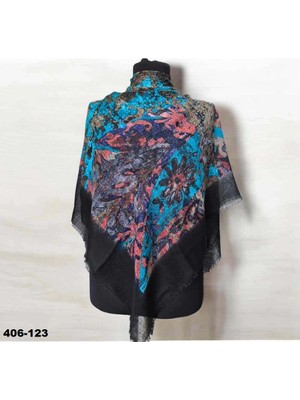 Soft İpek Soft Ipek Desenli Flamlı Kotton Eşarp 406-123