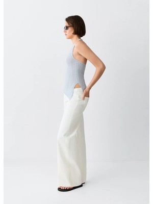 MANGO Teen Düşük bel wide leg jean pantolon