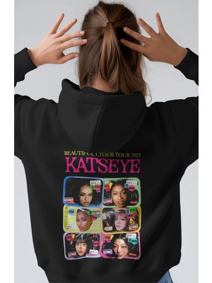 Sevbano Katseye Kpop Müzik Grubu Sırt Baskılı Unisex Oversize Premium Hoodie