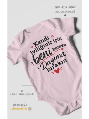Morivo Kids Dayıya Özel Kısa Kollu Bebek Body %100 Pamuk
