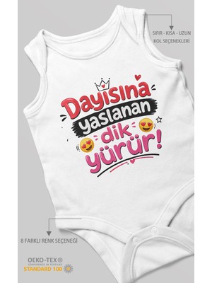 Morivo Kids Dayısına Yaslanan Dik Yürür Sıfır Kol Bebek Zıbını %100 Pamuk