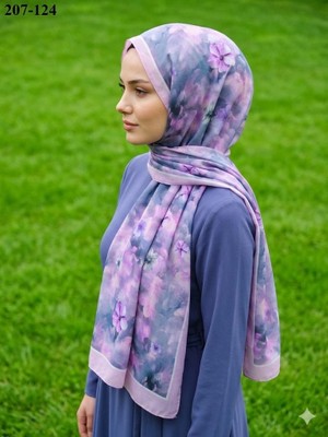 Moon Scarf Bambu Kraş Pamuk Şal (Pudra) 207-124