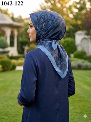 Velscarfs Soft Pamuk Parla Eşarp (Indigo Mavi) 1042-122