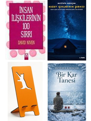 Altın Kitaplar Insan Ilişkilerinin 100 Sırrı - David Niven + Kuzey Işıklarının Şarkısı + Telefon Tutucu + Bir Kar Tanesi